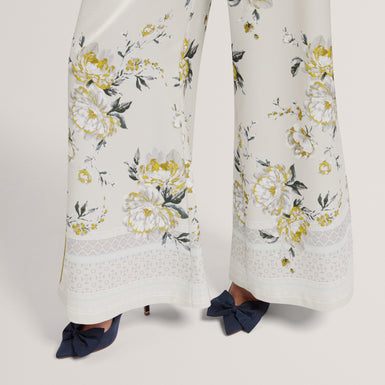FUSTA: Floral Printed Wide Leg Trouser