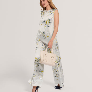 FUSTA: Floral Printed Wide Leg Trouser