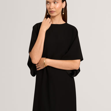 LANCHA: Batwing Midi Dress with Lace Hem