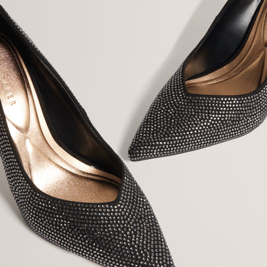 FEERNI: Crystal Heel Court Shoe