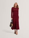 KASEYA: Long Sleeve Knitted Midi Dress