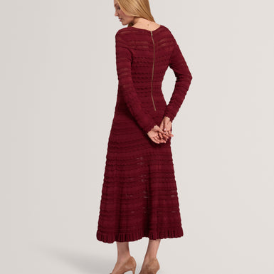 KASEYA: Long Sleeve Knitted Midi Dress