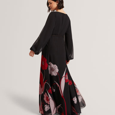 KAAMELI: Long Sleeve Printed Maxi Dress