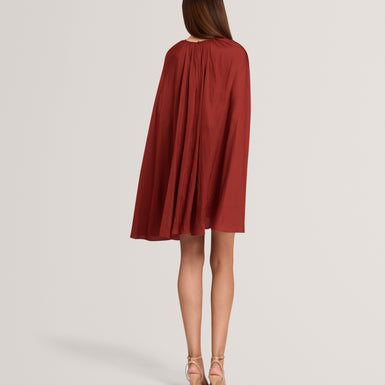 JOYELA: Satin Crew Neck Mini Dress
