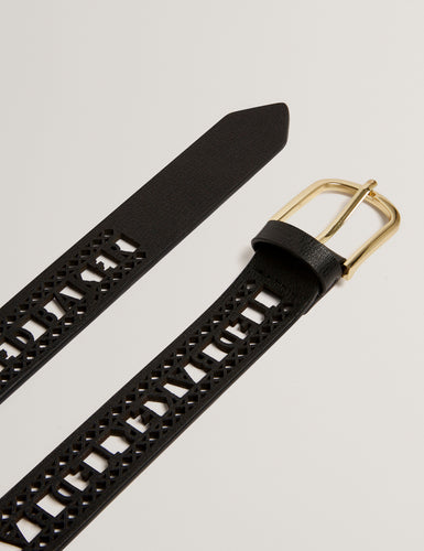 LANNEE: Lace Tape Leather Belt