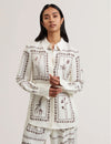 Women's SIMCOA-Linen Silk Longline Shirt Ivory