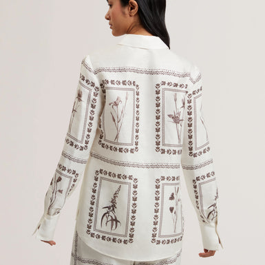Women's SIMCOA-Linen Silk Longline Shirt Ivory