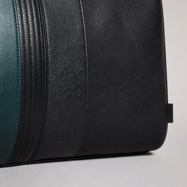 Men's Evyday-Striped Pu Holdall Black