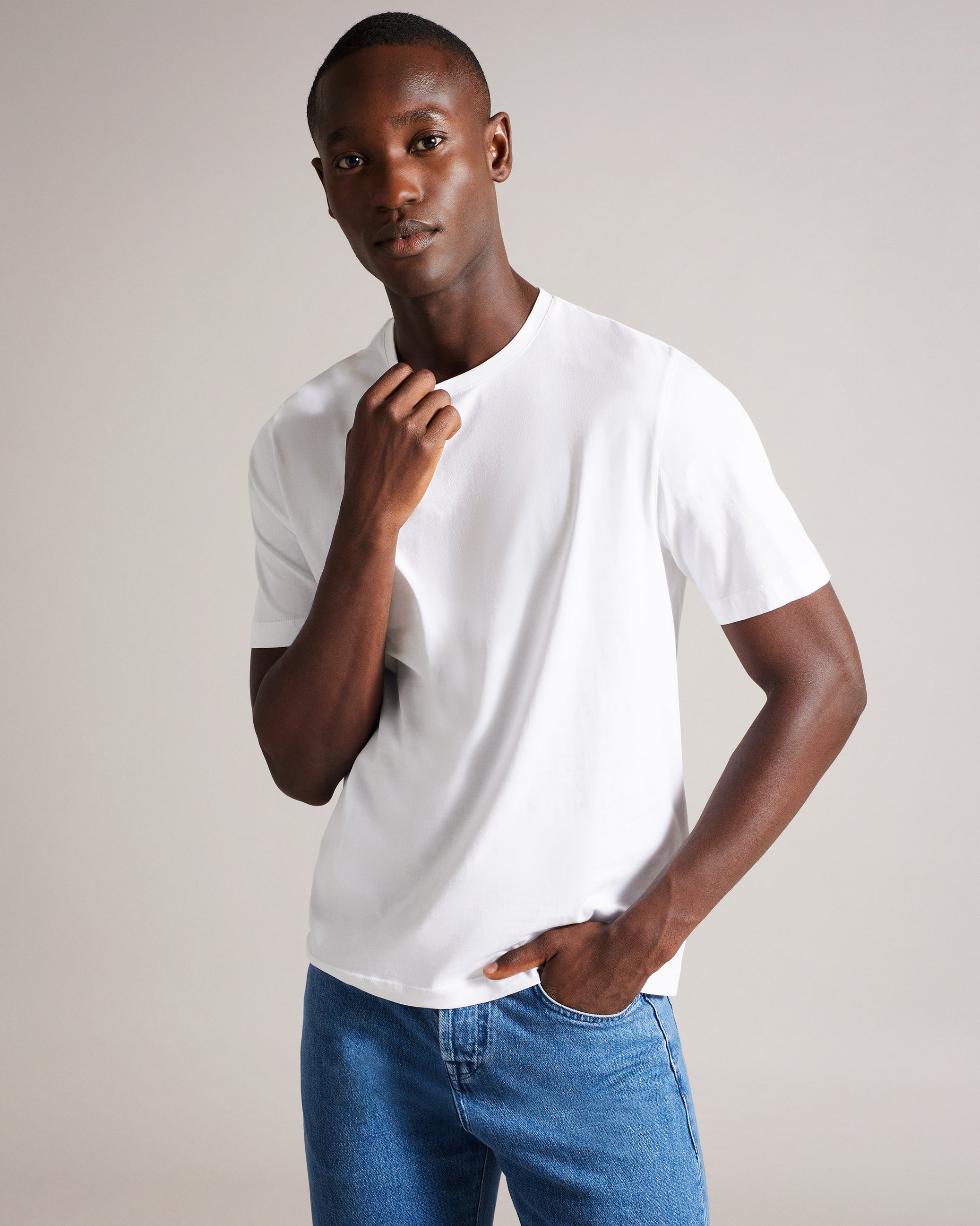 Men's Tywinn-Ss Regular Plain T-Shirt White