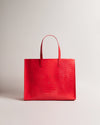 Women's Allicon-Croc Effect Extra Large Icon Bag Coral