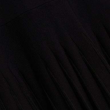 Women's SUANNAA-Dropped Waist Off The Shoulder Knit Dress Black