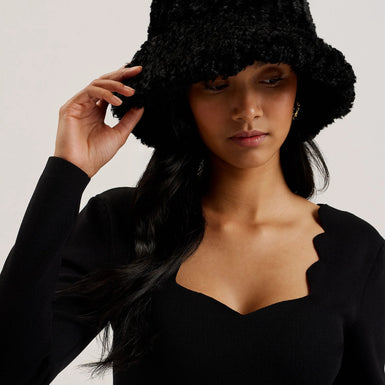FLUFFYI: Faux Shearling Bucket Hat