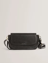 LOUIIZE: Webbing Leather Flapover Crossbody Bag