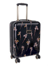 Wild Iris: 4 Wheel Carry On Trolley Case Black