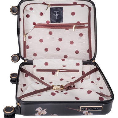 WILD IRIS: 4 Wheel Carry On Trolley Case Black