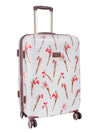 Wild Iris: Medium 4 Wheel Trolley Case White