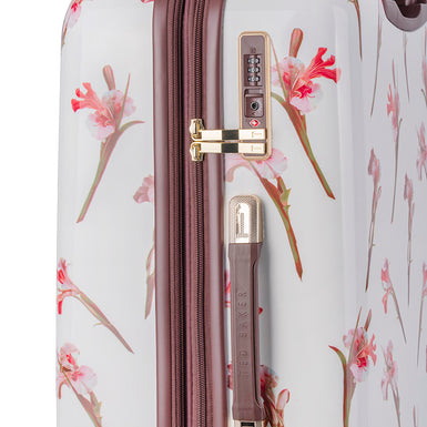 WILD IRIS: Medium 4 Wheel Trolley Case White