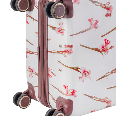 WILD IRIS: Medium 4 Wheel Trolley Case White