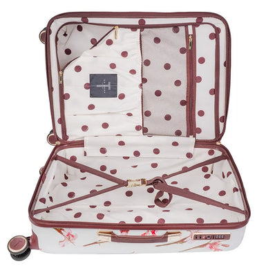 WILD IRIS: 4 Wheel Carry On Trolley Case White