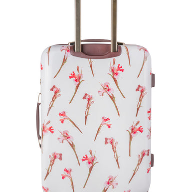 WILD IRIS: Medium 4 Wheel Trolley Case White