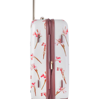 WILD IRIS: Medium 4 Wheel Trolley Case White
