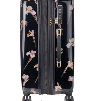 WILD IRIS: Medium 4 Wheel Trolley Case Black