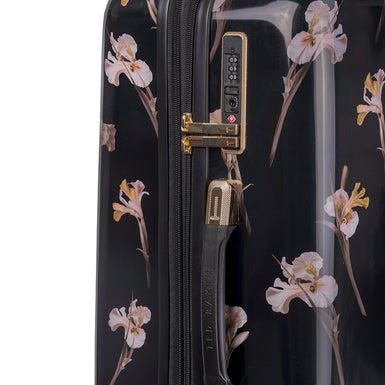 WILD IRIS: Medium 4 Wheel Trolley Case Black