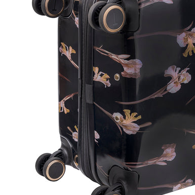 WILD IRIS: Medium 4 Wheel Trolley Case Black