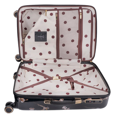WILD IRIS: Medium 4 Wheel Trolley Case Black