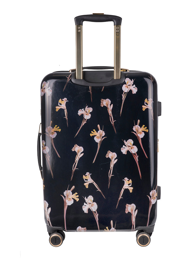WILD IRIS: Medium 4 Wheel Trolley Case Black