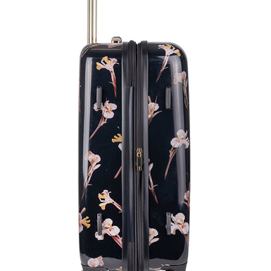 WILD IRIS: Medium 4 Wheel Trolley Case Black