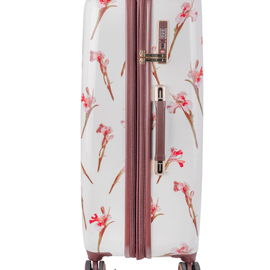 WILD IRIS: Large 4 Wheel Trolley Case White