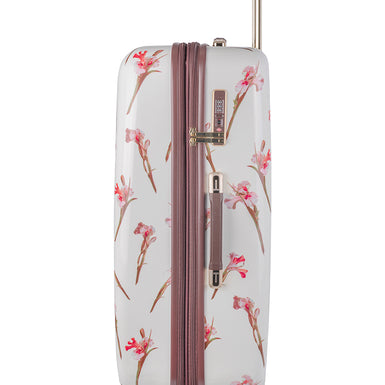 WILD IRIS: Large 4 Wheel Trolley Case White