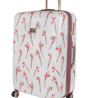 WILD IRIS: Large 4 Wheel Trolley Case White