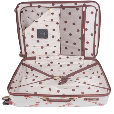 WILD IRIS: Large 4 Wheel Trolley Case White