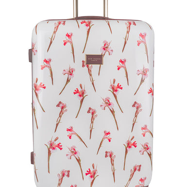 WILD IRIS: Large 4 Wheel Trolley Case White