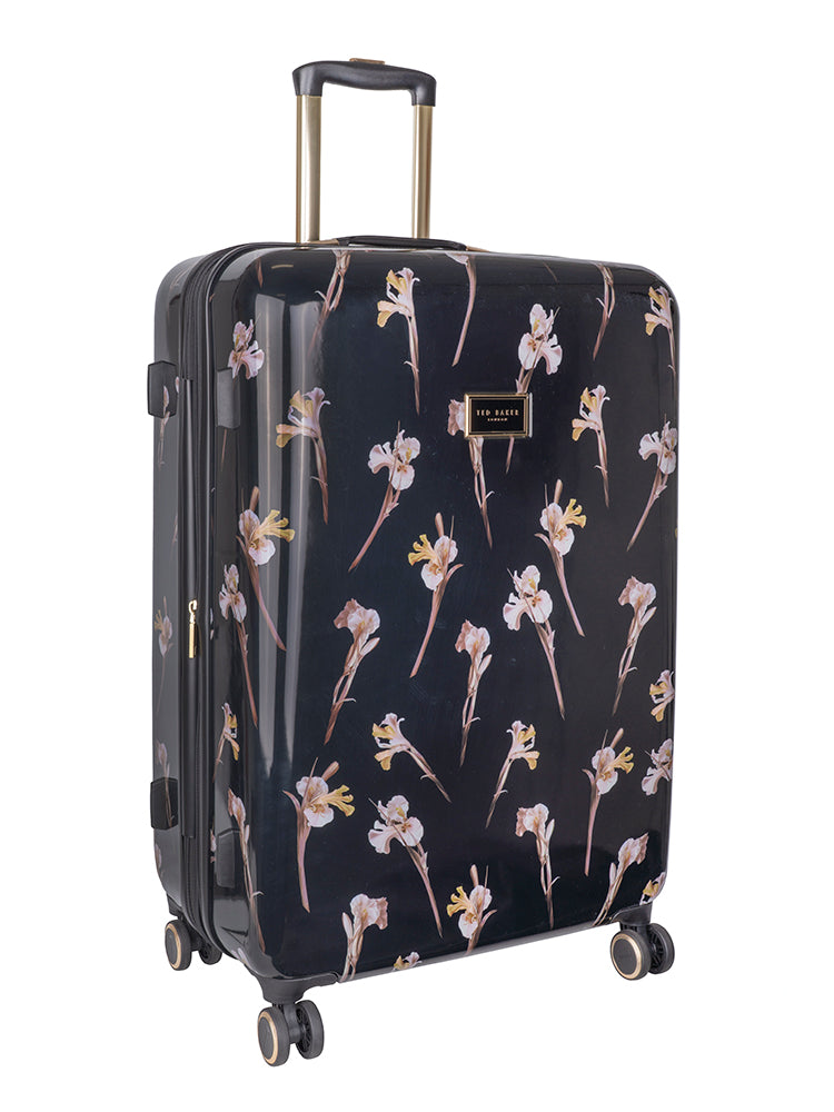 WILD IRIS: Large 4 Wheel Trolley Case Black