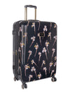 Wild Iris: Large 4 Wheel Trolley Case Black