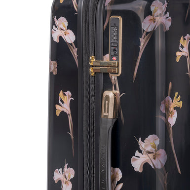 WILD IRIS: Large 4 Wheel Trolley Case Black