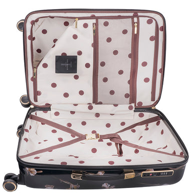 WILD IRIS: Large 4 Wheel Trolley Case Black