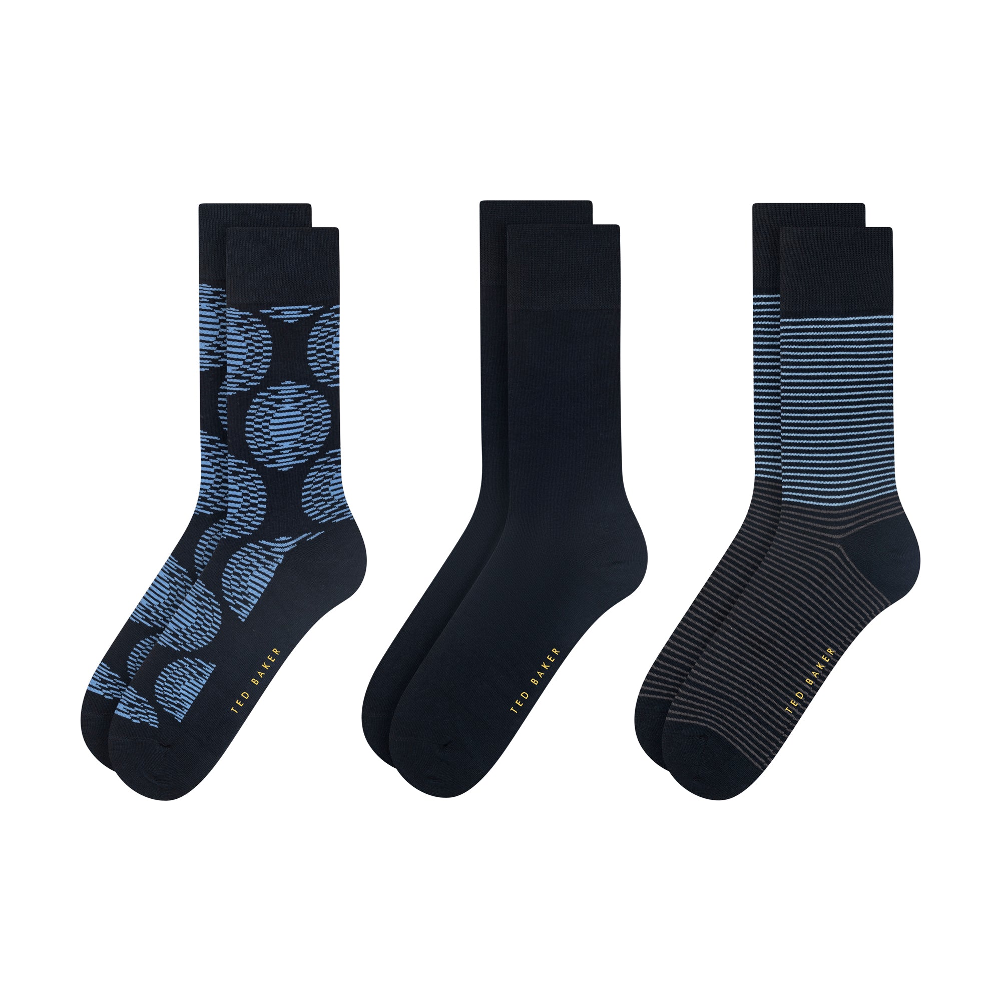 Mens TERRYG-3 PACK COTTON SOCKS GIFT SET Blue