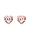 Women's Han Rosegold Crystal Heart Stud Earrings