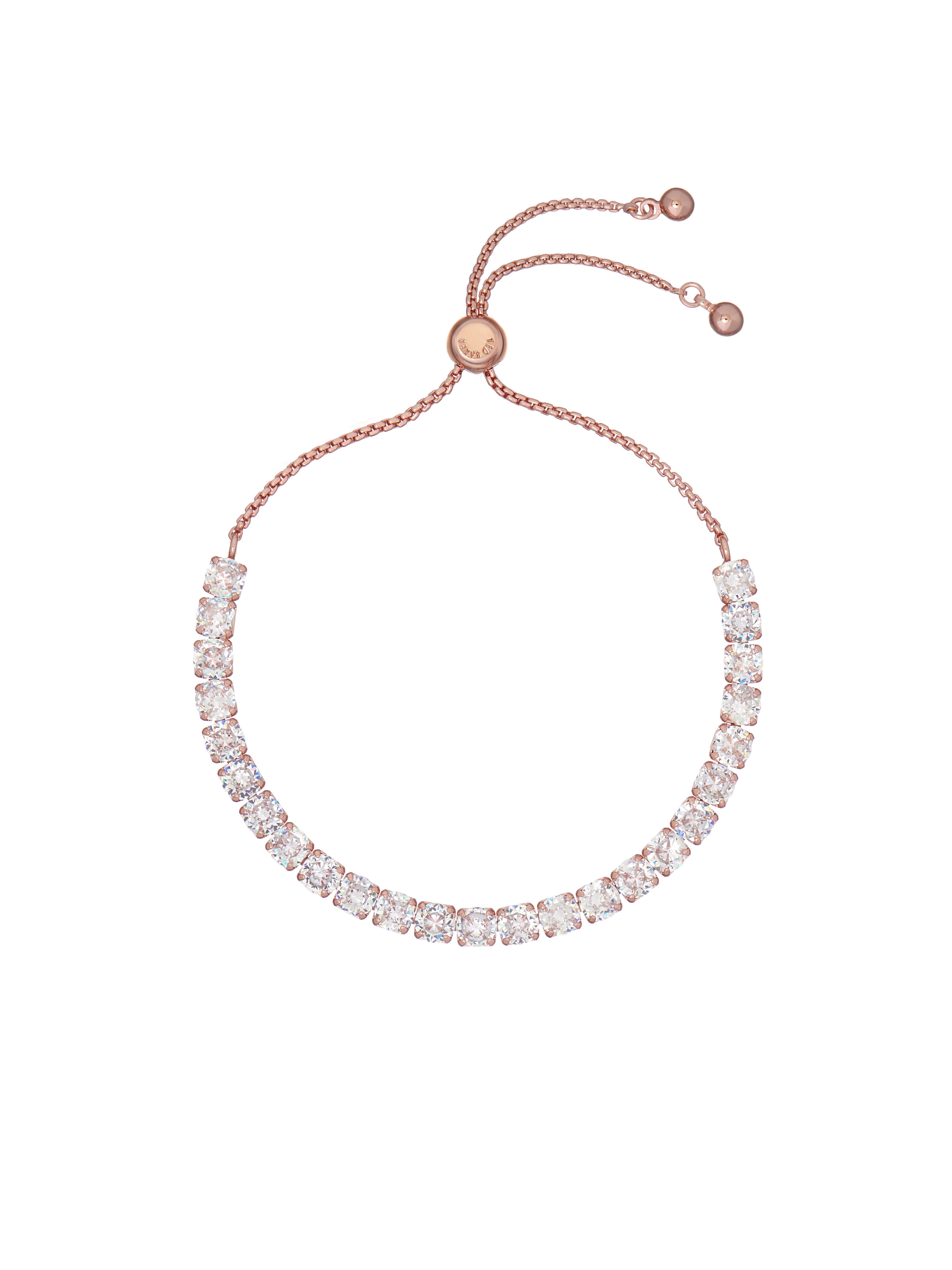Women's Melrah Rosegold Crystal Adjustable Tennis Bracelet