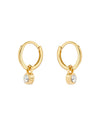 Women's Sinalaa Gold Crystal Huggie Earrings