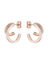 Women's Helias Rosegold Crystal Double Hoop Earrings