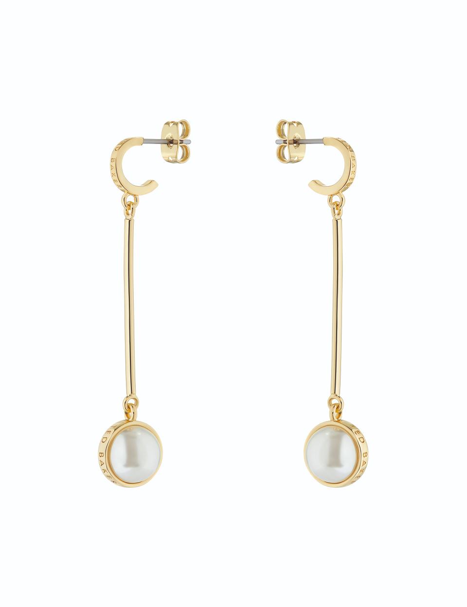 Women's PERLLIE-Logo Pearl Long Drop Earrings