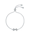 Women's Barset Silver Crystal Bow Adjustable Bracelet