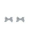 Women's Barseta Silver Crystal Bow Stud Earrings