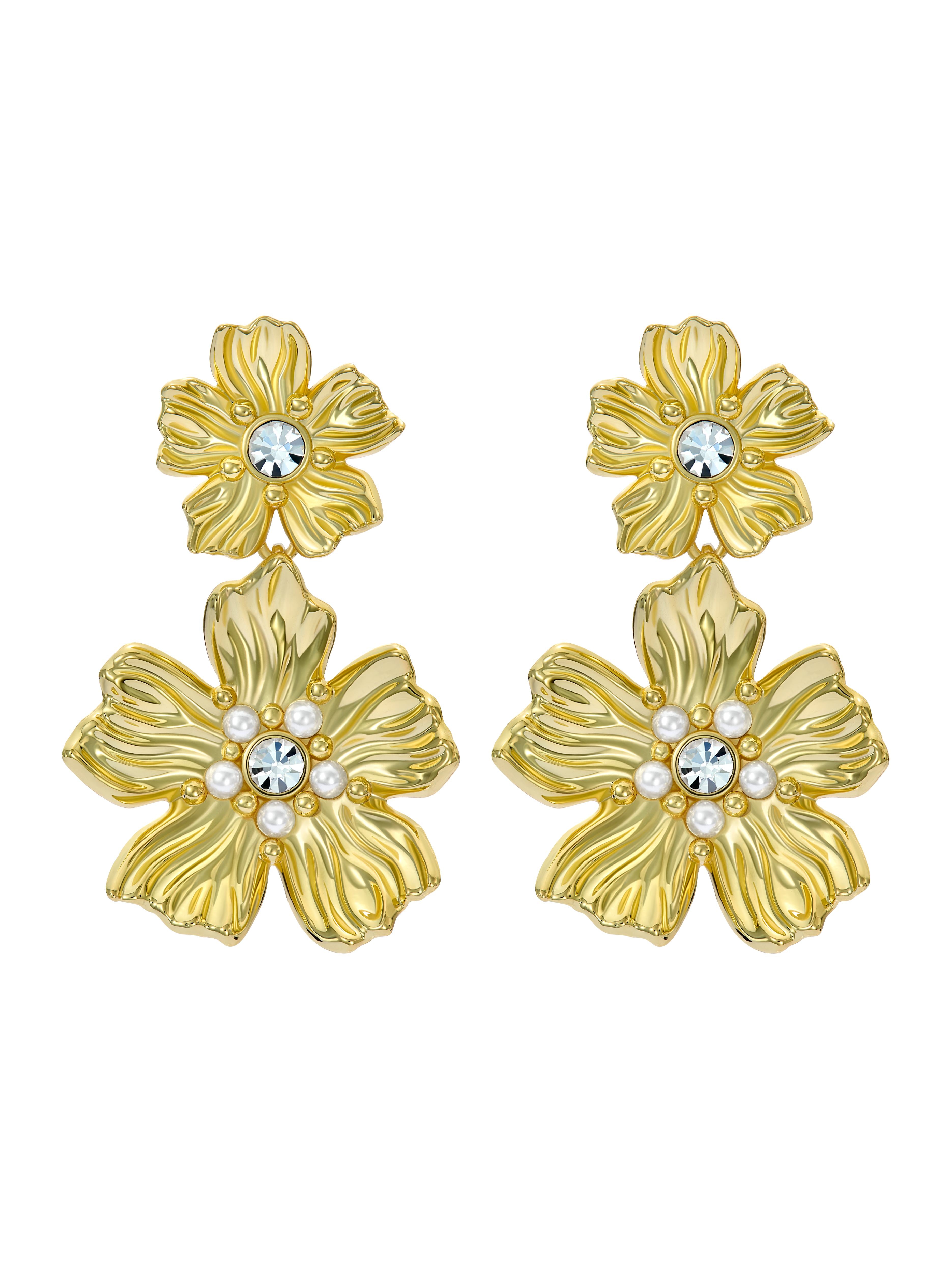 Women's PETTALA: Flower Statement Drop Earrings