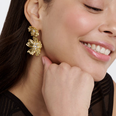 Women's PETTALA: Flower Statement Drop Earrings